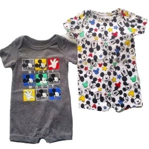 2 Pack Disney Mickey Mouse Rompers